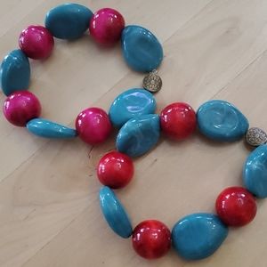 Set of 2 Beaded Colorful Summer Bracelets